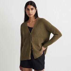 Madewell V-Neck Button-Front Long Cardigan Sweater